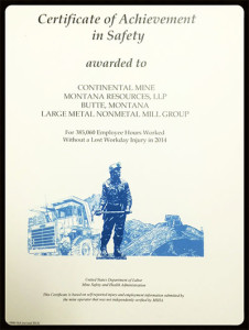 Certificate of Achievement in Safety