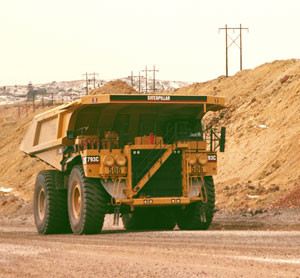 Truck hauling ore